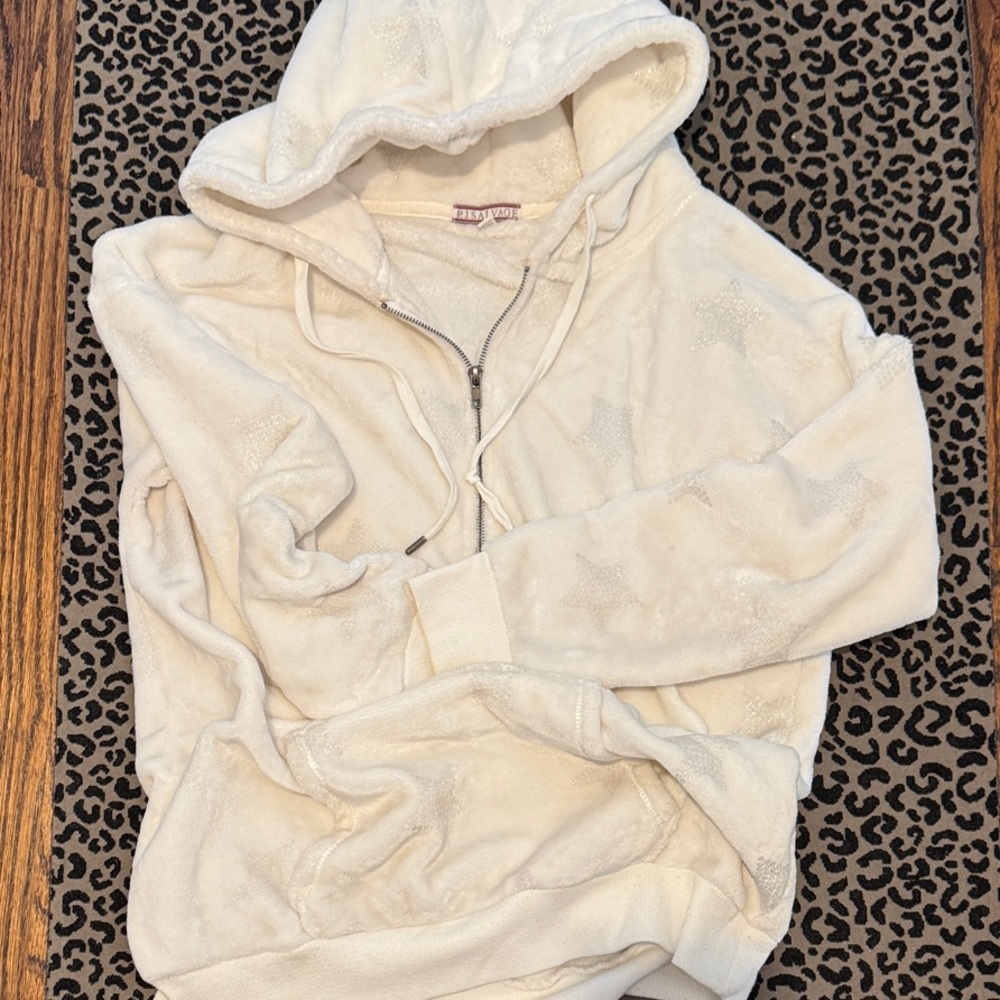 P.J. Salvage Cream Plush Hooded Pullover